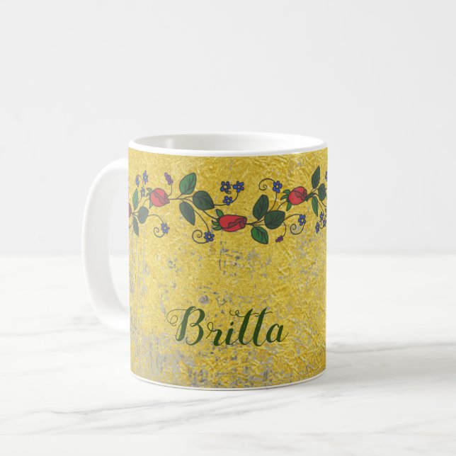 Goldener Becher Kaffeetasse (Vorderseite Links)