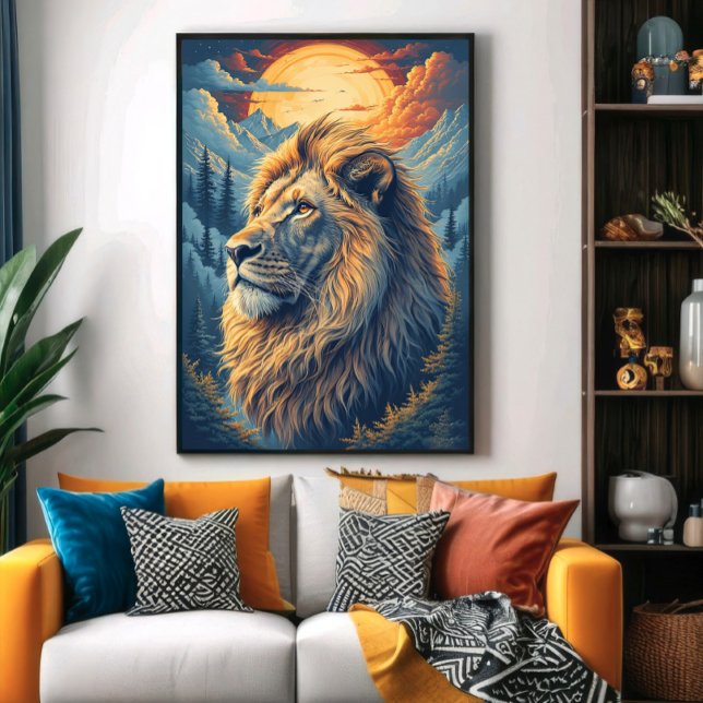 Goldener Berglöwe Poster (Von Creator hochgeladen)