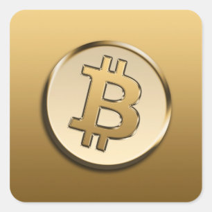 Goldener Bitcoin-Aufkleber Quadratischer Aufkleber