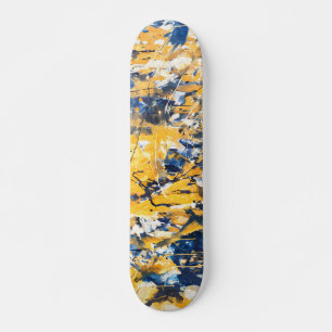 Goldener Blaue Florale Camo Skateboard