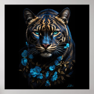 Goldener blauer Panther Poster