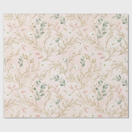 Goldener Blush-Blumen-Hochzeitsumschlag Geschenkpapier