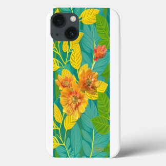 Goldener Blütenstand auf grünen Folien Case-Mate iPhone Hülle