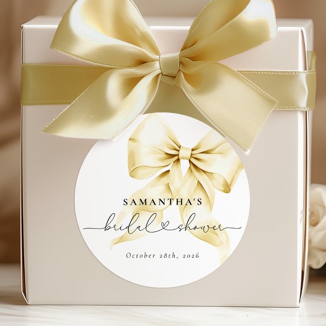 Goldener Bogen Brautparty-Rundsticker Runder Aufkleber (Von Creator hochgeladen)