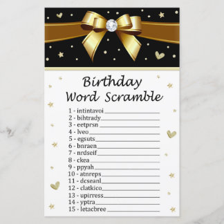 Goldener Bogen Geburtstag Word Scramble Game