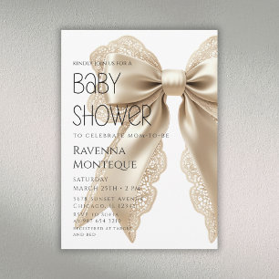 Goldener Bogen Minimal Luxus Persönliche Babyparty Einladung