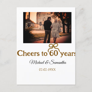 Goldener Bogen zum 60-jährigen Hochzeitsjubiläum  Postkarte