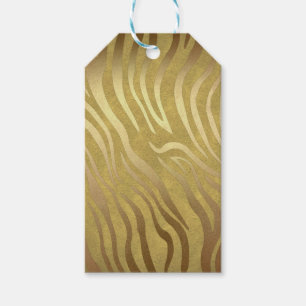 Goldener Bronze Zebradruck Dschungel Safari Glamou Geschenkanhänger