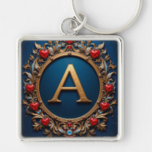Goldener Buchstabe A Herz Monogramm Persönlicher S Schlüsselanhänger