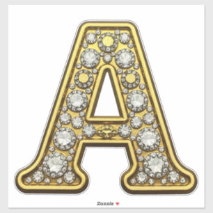Goldener Buchstabe A mit Diamanten besetzt Schmuck Aufkleber
