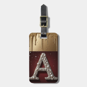 Goldener Buchstabe A Monogramm mit tropfender Meta Gepäckanhänger