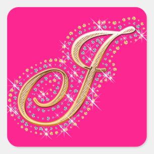 Goldener Buchstabe J - Aufkleber