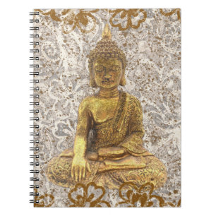 Goldener Buddha Golden Blüten Blumen Notizblock