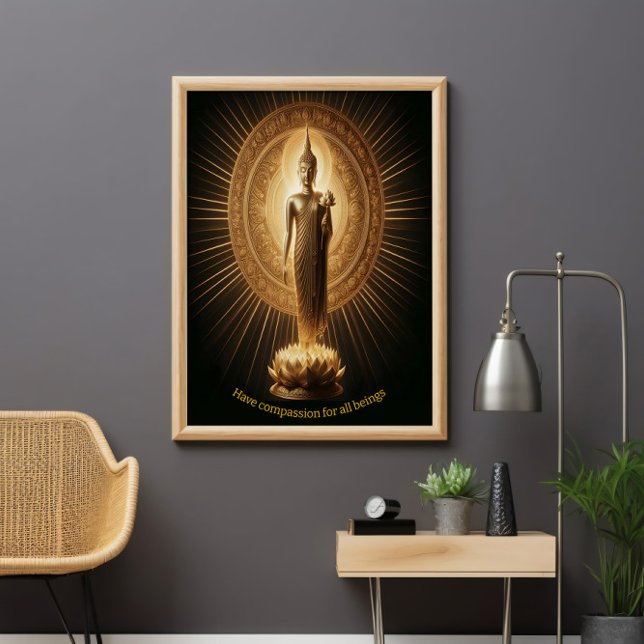 Goldener Buddha in der Lotus-Meditation Pose Poster (Von Creator hochgeladen)