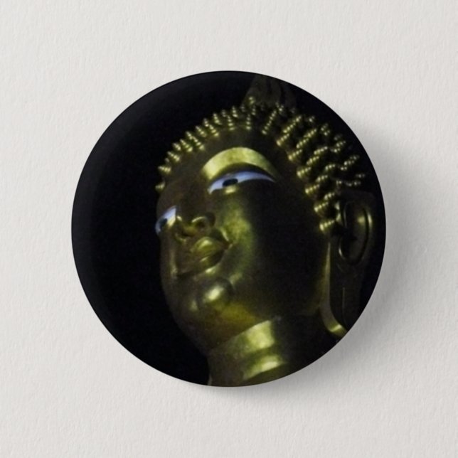 Goldener Buddha in der Nacht Button (Vorderseite)