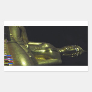 Goldener Buddha in der Nacht Rechteckiger Aufkleber