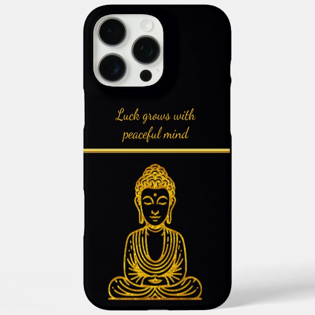 Goldener Buddha in Friedlicher Pose iPhone 16 Pro Max Hülle (Rückseite)
