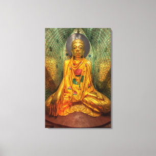 Goldener Buddha in Temple Leinwanddruck