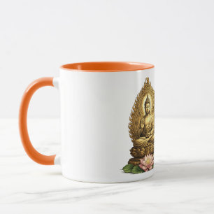 Goldener Buddha Lotos Räucherstäbchen Spiritueller Tasse