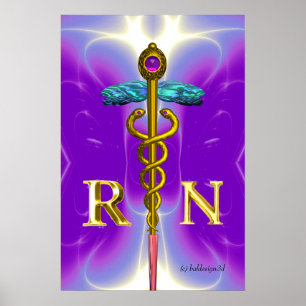 GOLDENER CADUCEUS REGISTRIERTE PFLEGESCHWESTER SYM POSTER