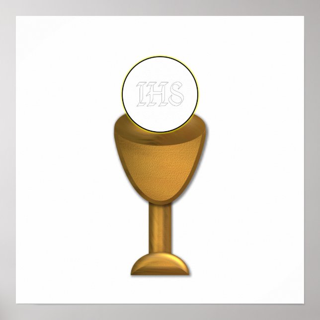 Goldener Chalice und Gastgeber - Heilige Kommune Poster (Vorne)