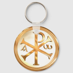 Goldener Chi-Rho Schlüsselanhänger