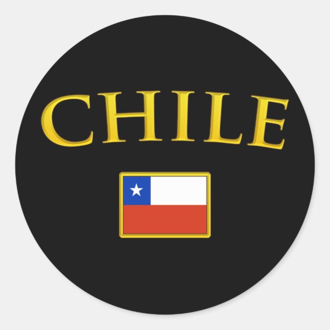 Goldener Chile Runder Aufkleber (Vorderseite)