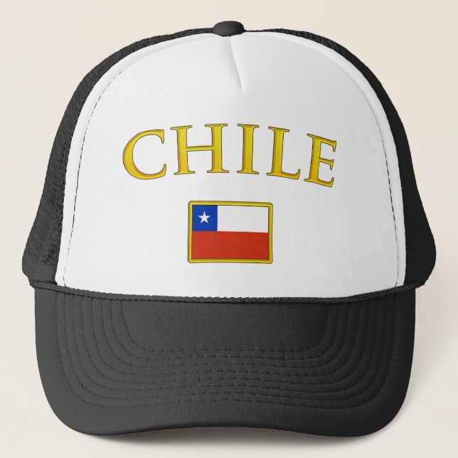 Goldener Chile Truckerkappe (Vorderseite)