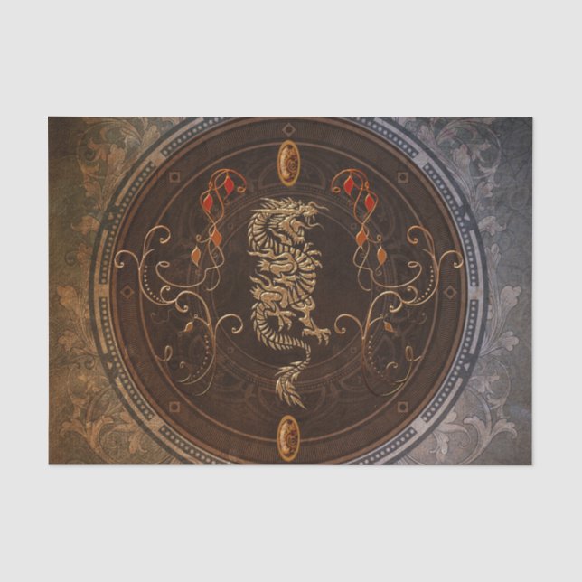 Goldener chinesischer Drache Seidenpapier (Vorderseite)