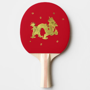 Goldener chinesischer Drache Tischtennis Schläger