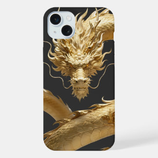 Goldener chinesischer Drachen Kunst | Mythisches F iPhone 15 Plus Hülle