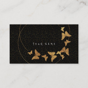 Goldener Cirkles Glitzerconfetti-Schmetterling Vip Visitenkarte