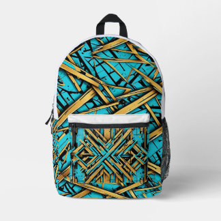 Goldener Cyan-Rucksack in Stadtbild Bedruckter Rucksack