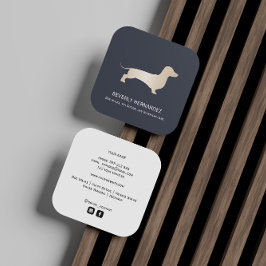 Goldener Dackel Walker Trainer Welpe sitzend Quadratische Visitenkarte