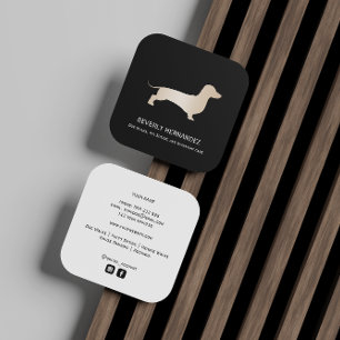 Goldener Dackel Walker Trainer Welpe sitzend Quadratische Visitenkarte