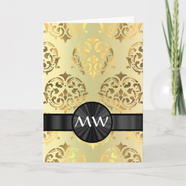 Goldener Damast mit Monogramm (Vorderseite)