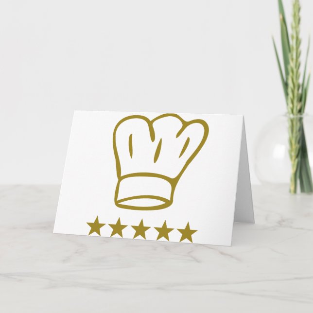 Goldener Deluxe Koch mit 5 Sternen Symbol Karte (Vorderseite)