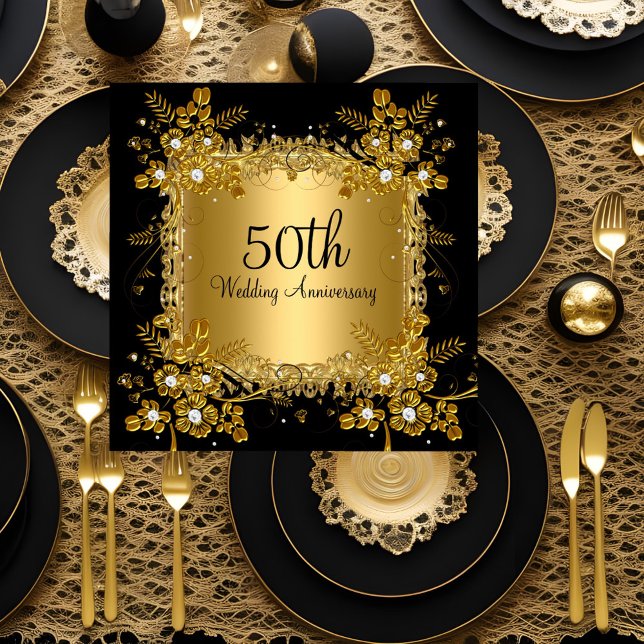 Goldener Diamant-Blütenwirl aus dem 50. Jubiläum Einladung (Von Creator hochgeladen)