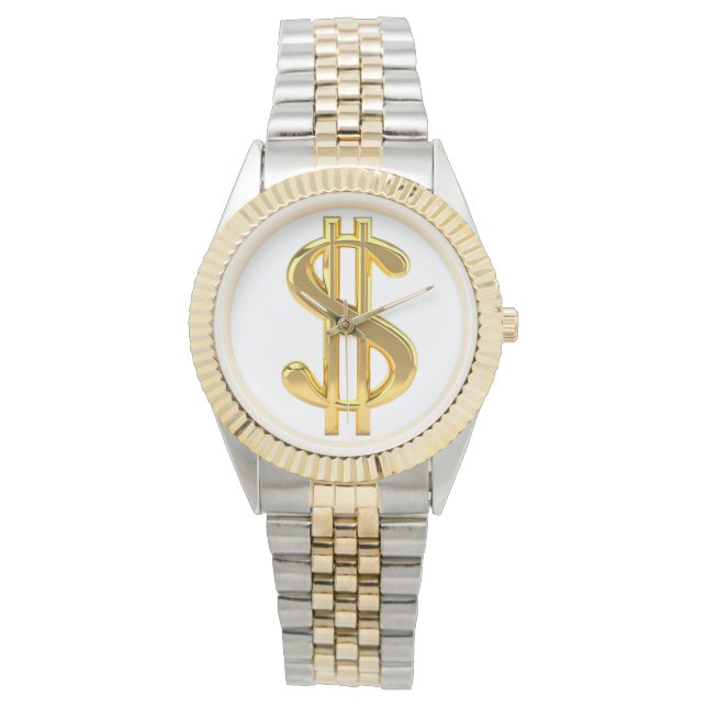 Goldener Dollar - Männerüberwachung Armbanduhr (Vorderseite)