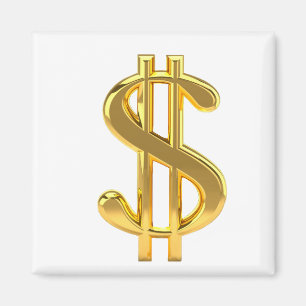 Goldener Dollar-Zeichenmagazin Magnet