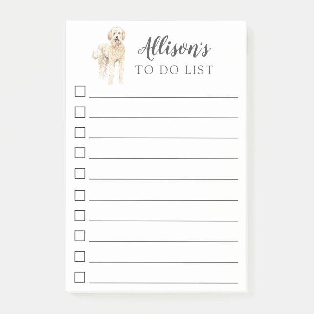 Goldener Doodle-Hund Personalisiert zu führen Post-it Klebezettel (Vorderseite)