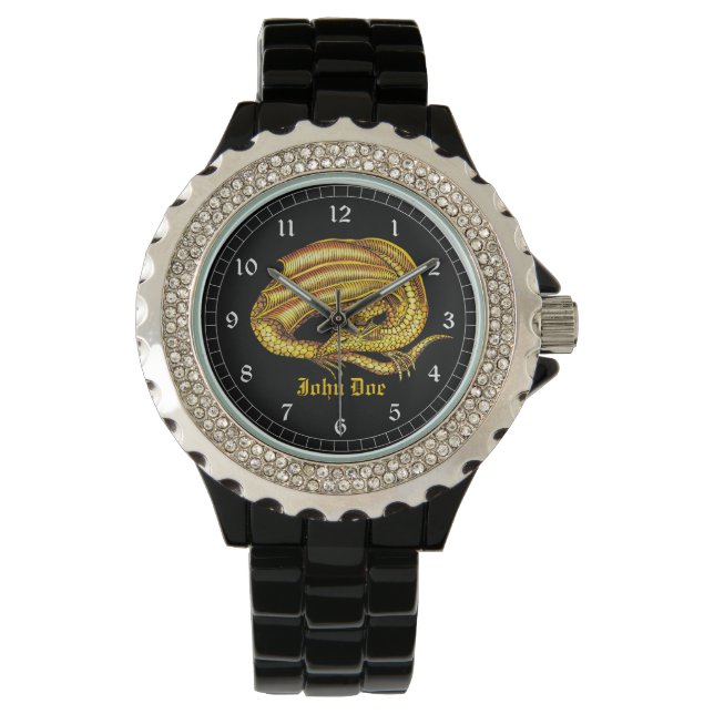 Goldener Drache Armbanduhr (Vorderseite)