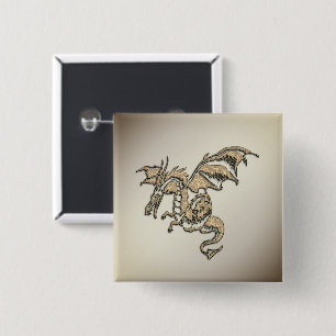 Goldener Drache Button