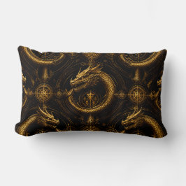 Goldener Drache Dark Fantasy Kissen