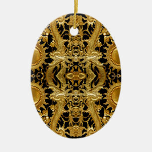 goldener Drache Keramikornament