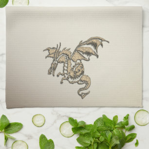 Goldener Drache Küchentuch