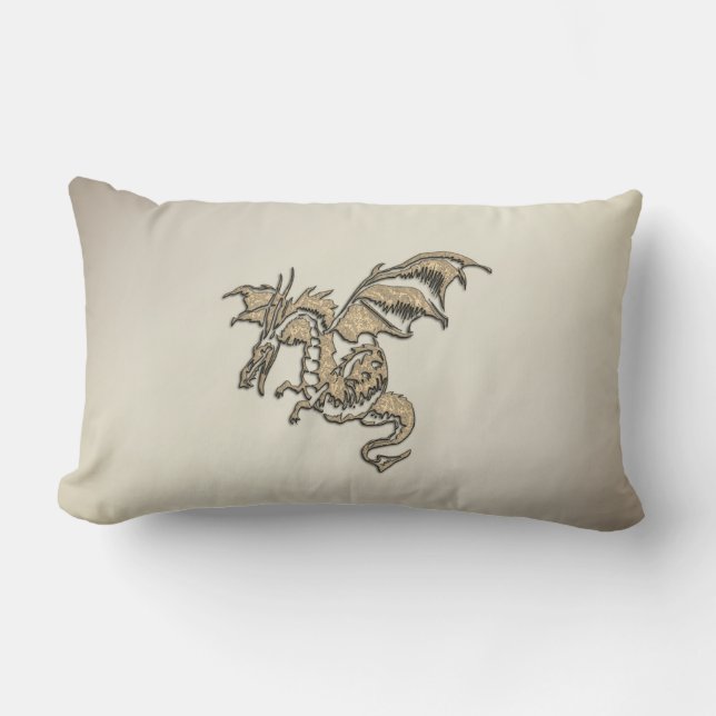 Goldener Drache Lendenkissen (Vorderseite)