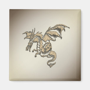 Goldener Drache Magnet