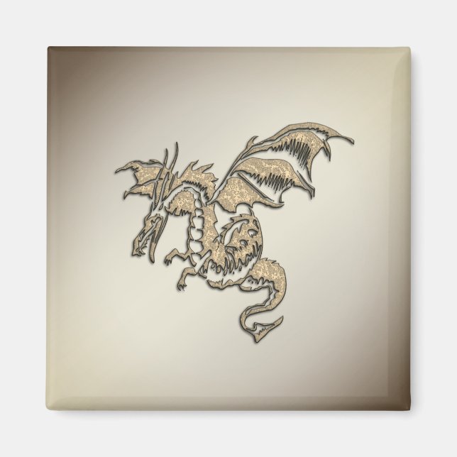 Goldener Drache Magnet (Vorne)