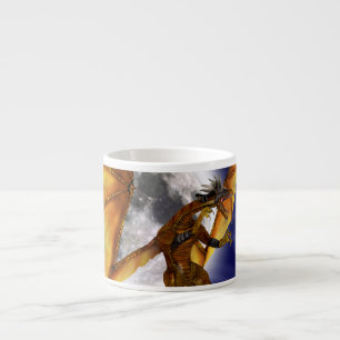 Goldener Drache Mythische Fantasie Kreatur Lila Hi Espressotasse
